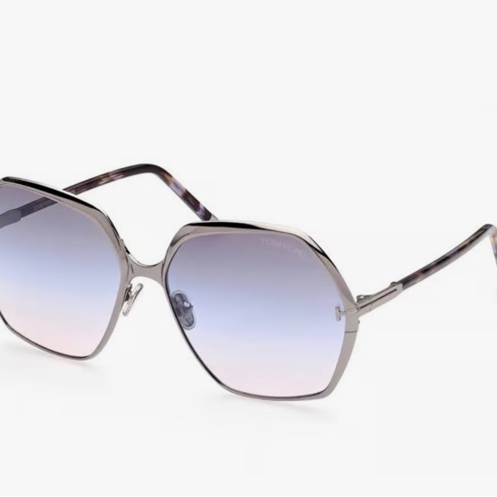 Tom Ford Silver Frame Sunglasses with Gray Lenses
